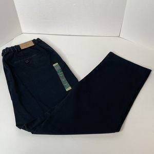New LL Bean Womens Wrinkle Free Dress Pants, Size 16 Regular Black Original Fit